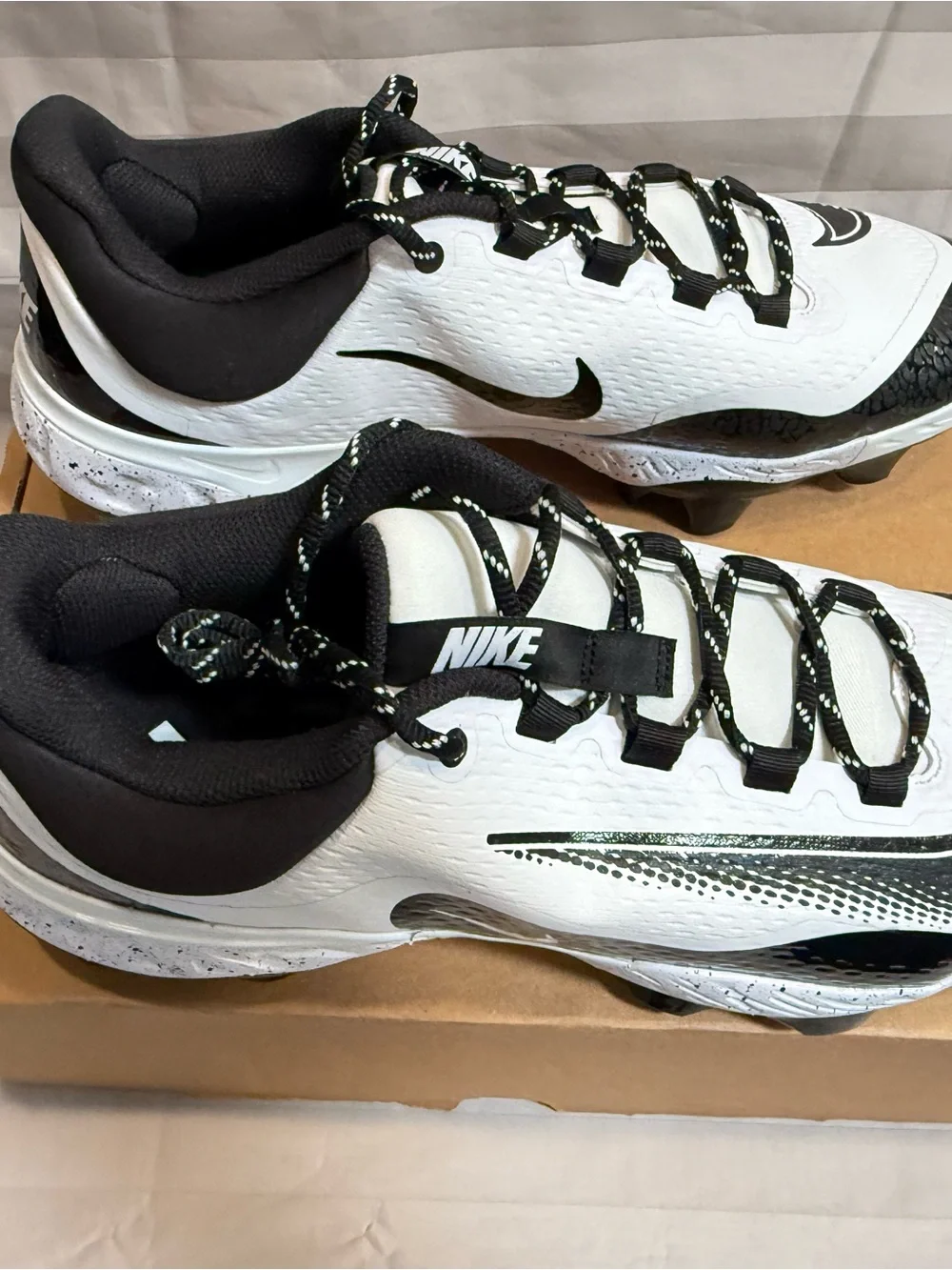 Nike Alpha Huarache Elite 4 Low MCS Men's Baseball Cleats White/Black US 15